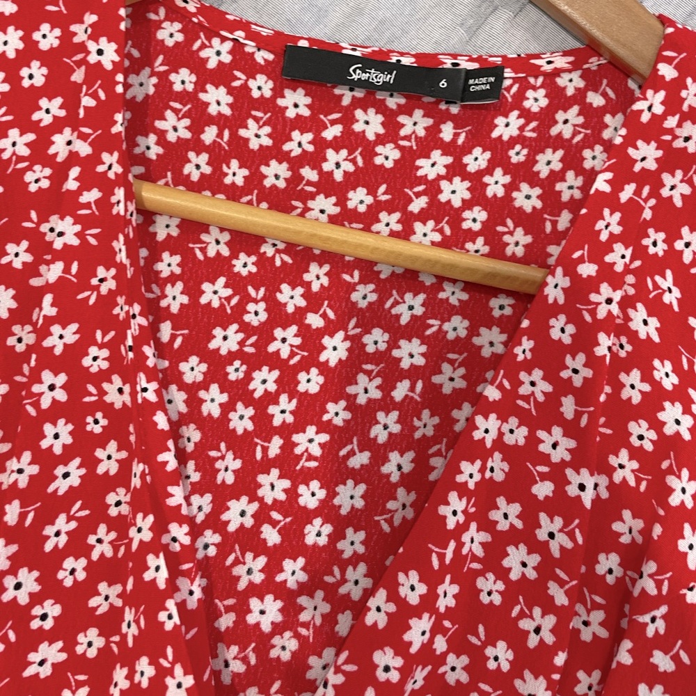 Red Floral Sportsgirl Dress ❤️ - Picture 5 of 14